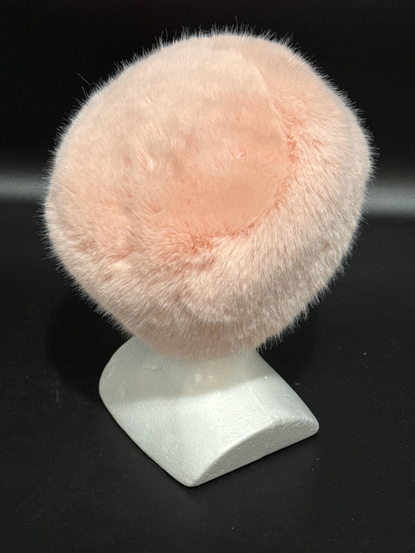 Pink Fuzzy Cylindrical Hat