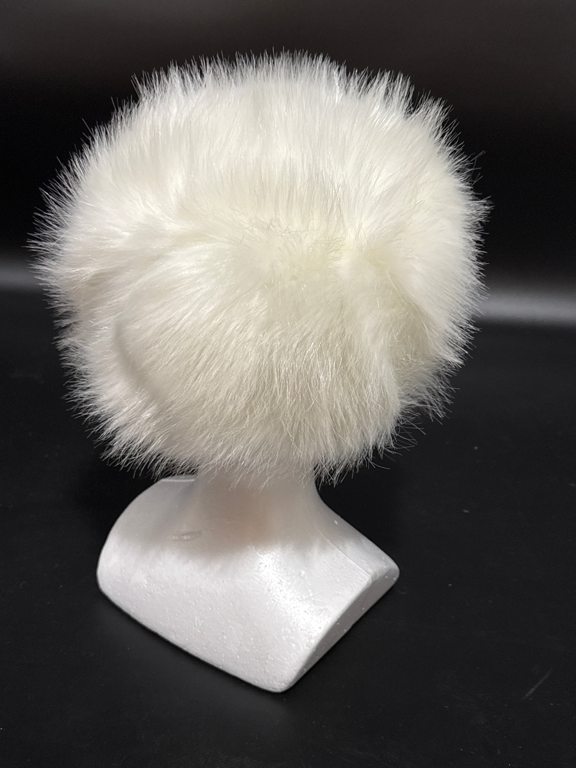 White Fuzzy Cylindrical Hat