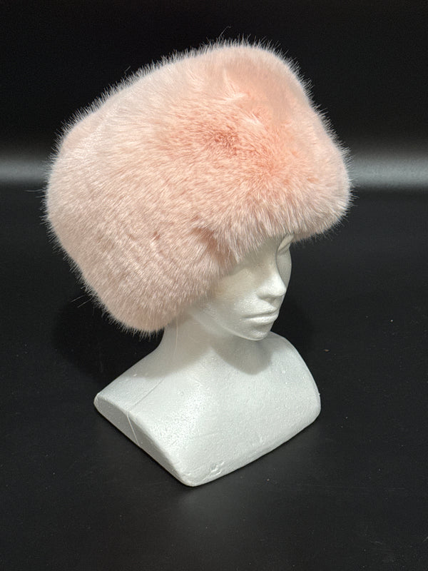 Pink Fuzzy Cylindrical Hat