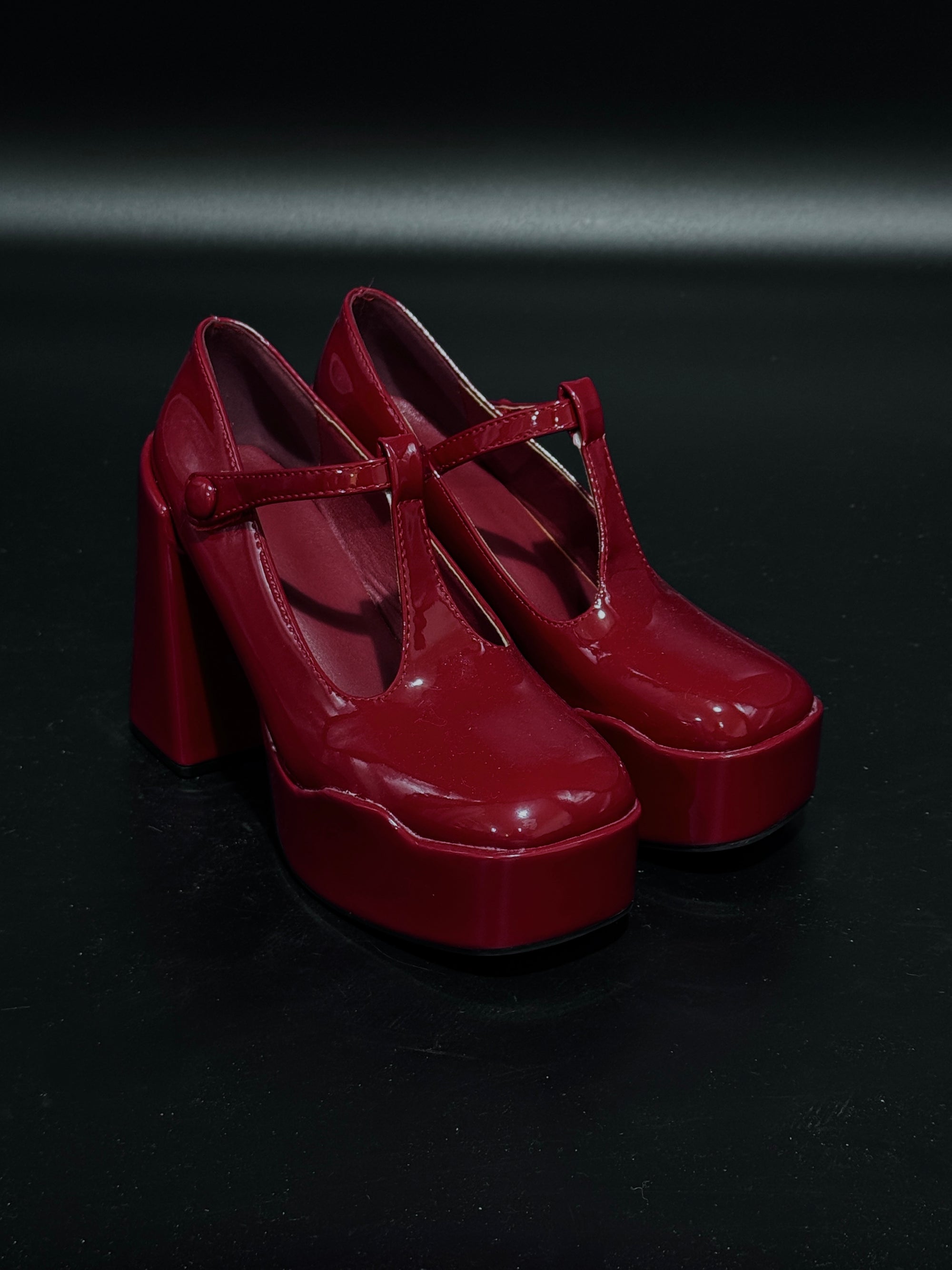 Burgundy Platform Marry Janes US8